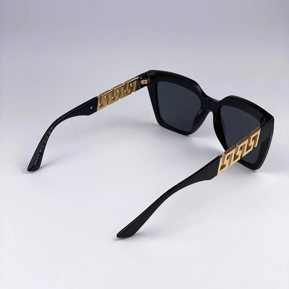 Versace VE4418 GB1/87 Sunglasses Black Gray Square Women - Picture 8 of 10